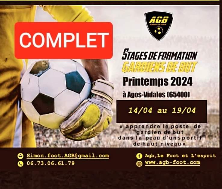 Stage AGB avril 2024 : complet